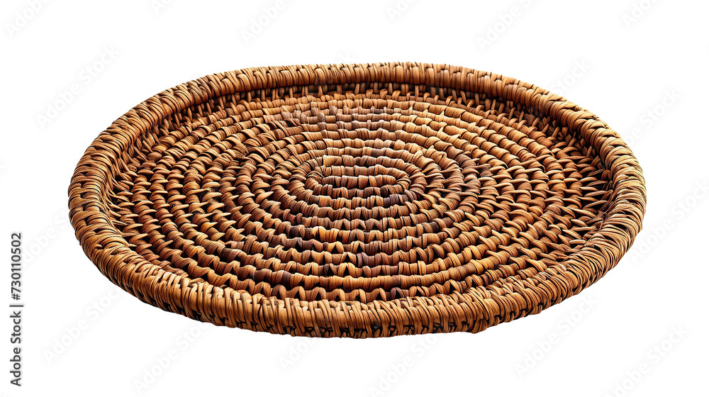 Oval shaped Rattan Place Mat, top view, transparent background Oval shaped Rattan Place Mat, top view, transparent background