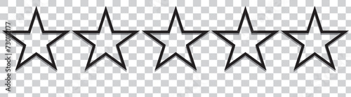 Wallpaper Mural Star icon collection. Blank star vector icons set with shadow. Black line stars mock up isolated on transparent background. Vector design element. Torontodigital.ca