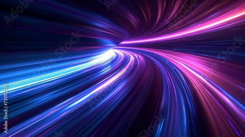 Business concept - high speed abstract MRT track of motion light for background 
