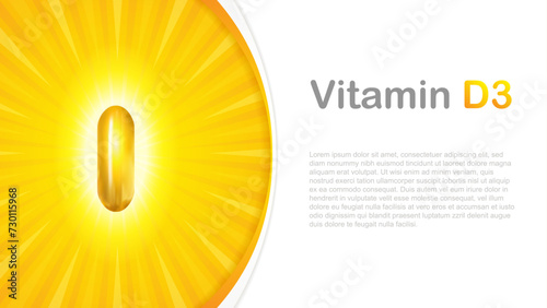 Vitamin D3 glossy brochure.Science concept - vector illustration 