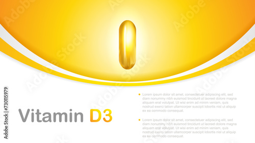 Vitamin D3 glossy brochure.Science concept - vector illustration 
