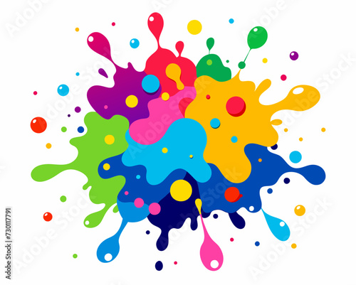 abstract paint spots bright background paint drops of paint spilled paint Multicolored Colored Drops Splash Splashes Blots Vector