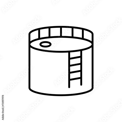 Oil tank outline icons, minimalist vector illustration ,simple transparent graphic element .Isolated on white background