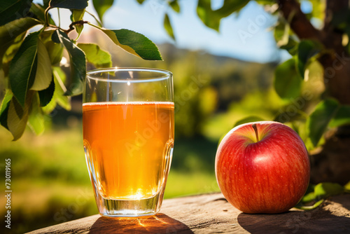 Apple and apple juice, fruit, drink and food, beverage, juicy and drinking