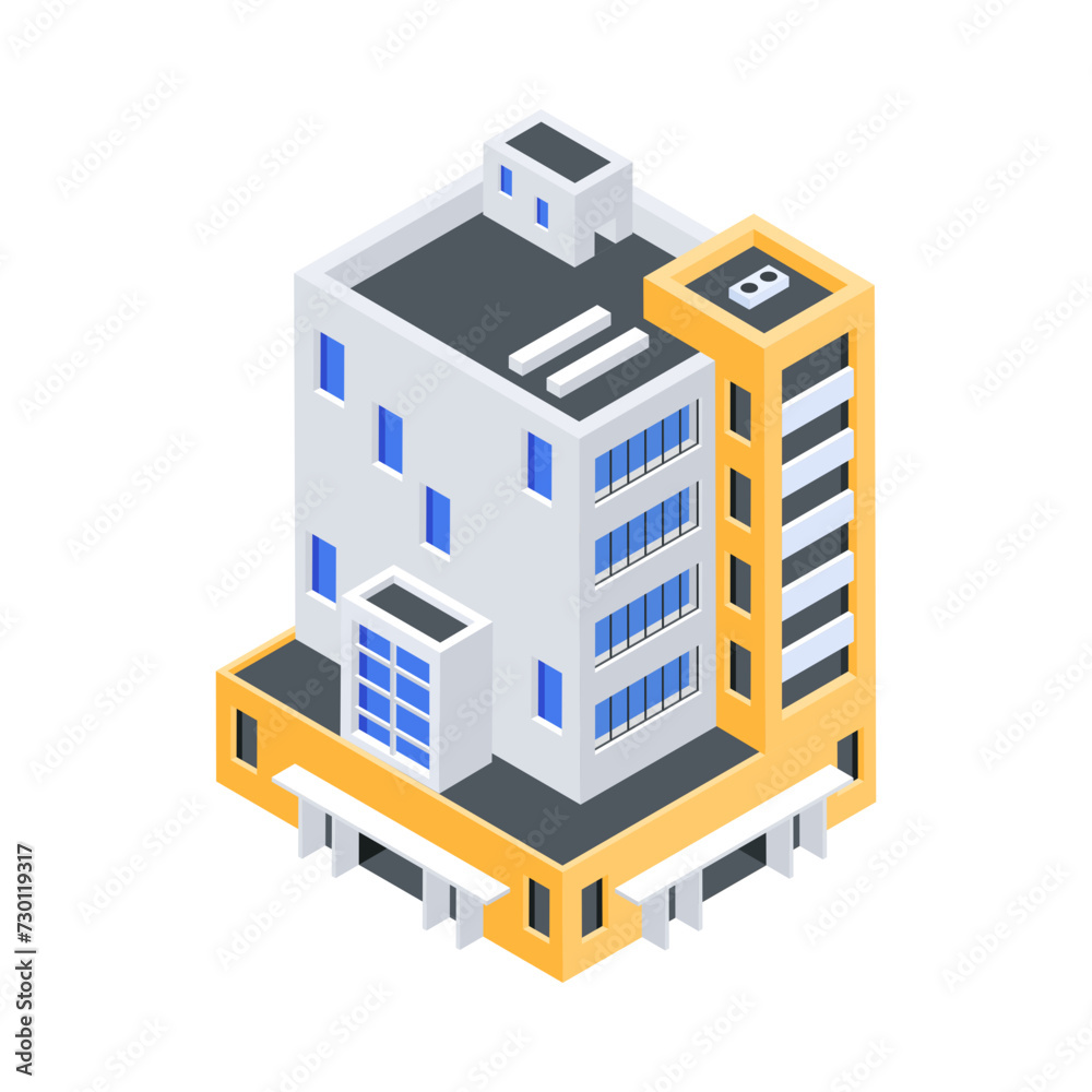 Urban Architectures Isometric Icon Urban Architectures Isometric Icon