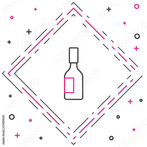 Line Tabasco sauce icon isolated on white background. Chili cayenne spicy pepper sauce. Colorful outline concept. Vector