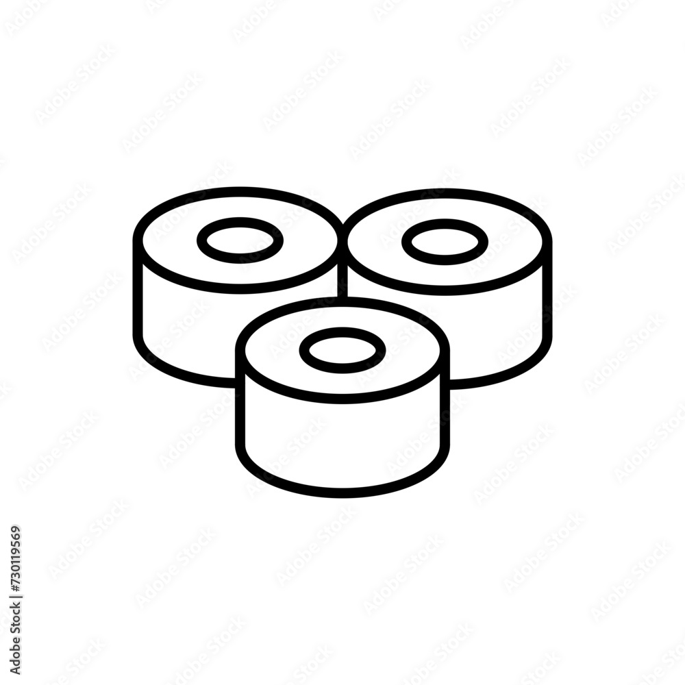 Sushi outline icons, minimalist vector illustration ,simple transparent graphic element .Isolated on white background