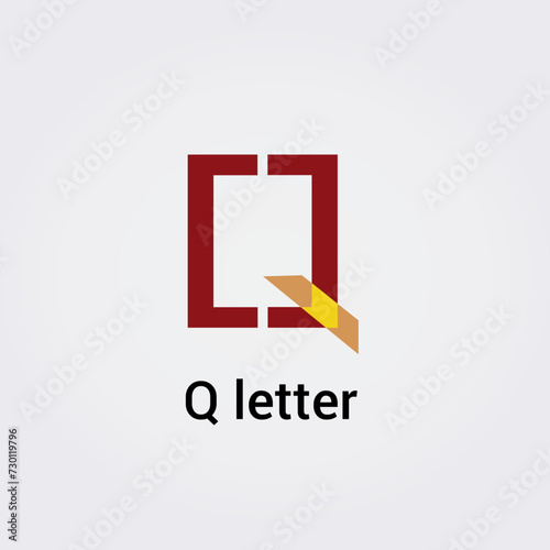Icone Lettre Q pour Design Logos, Symbole, Illustration Pictogramme Monogramme pour Business, Variations Alphabet Isolé Silhouette photo