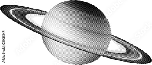 Halftone vector illustration of the planet Saturn photo