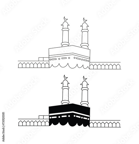 Holy Kaaba in Mecca Saudi Arabia, Vector illustration. photo