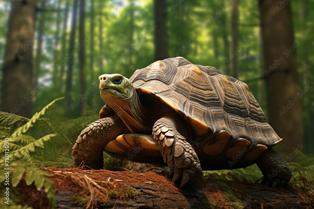 Hermann tortoise in the forest