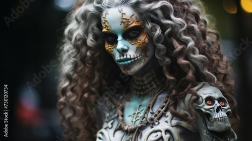 Fashion portrait set, women look like zombies, Mexican ritual... very high level of stylizing and photography. Very colorful, pastel, and minimal beauty.