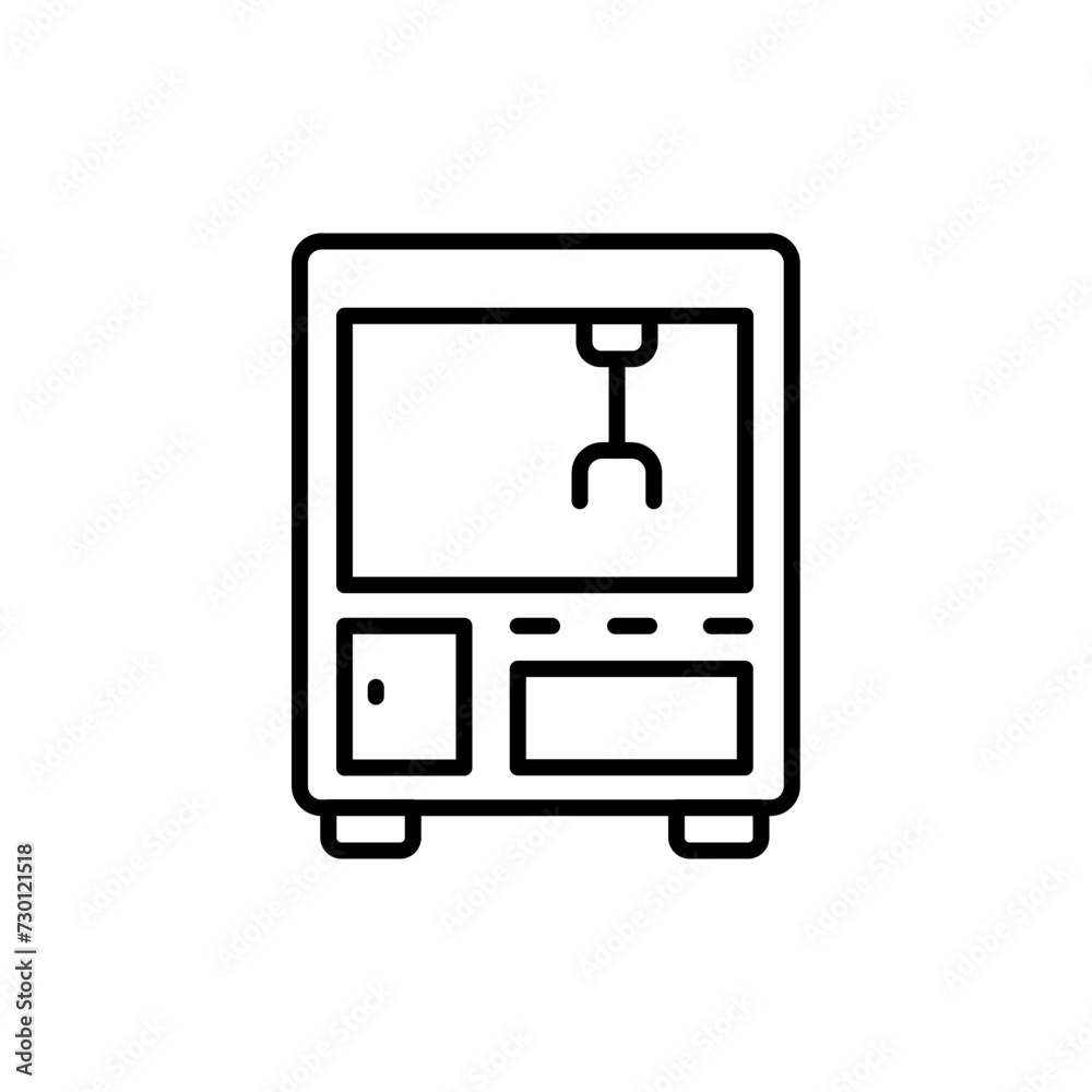 Vending machine outline icons, minimalist vector illustration ,simple transparent graphic element .Isolated on white background