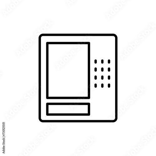 Vending machine outline icons, minimalist vector illustration ,simple transparent graphic element .Isolated on white background