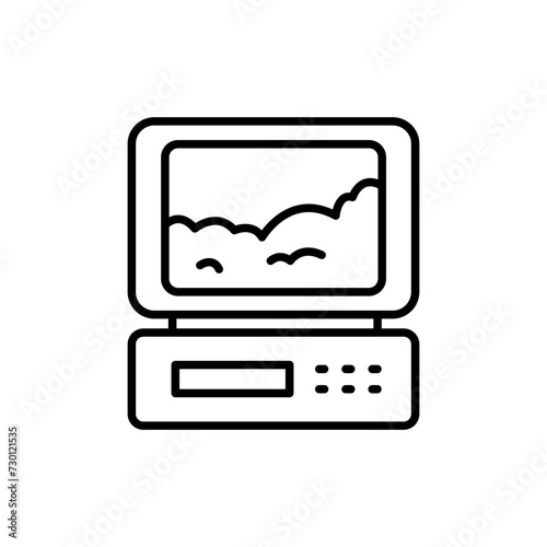 Vending machine outline icons, minimalist vector illustration ,simple transparent graphic element .Isolated on white background