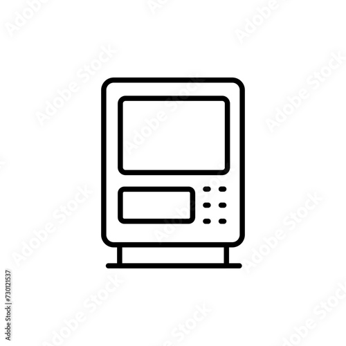 Vending machine outline icons, minimalist vector illustration ,simple transparent graphic element .Isolated on white background