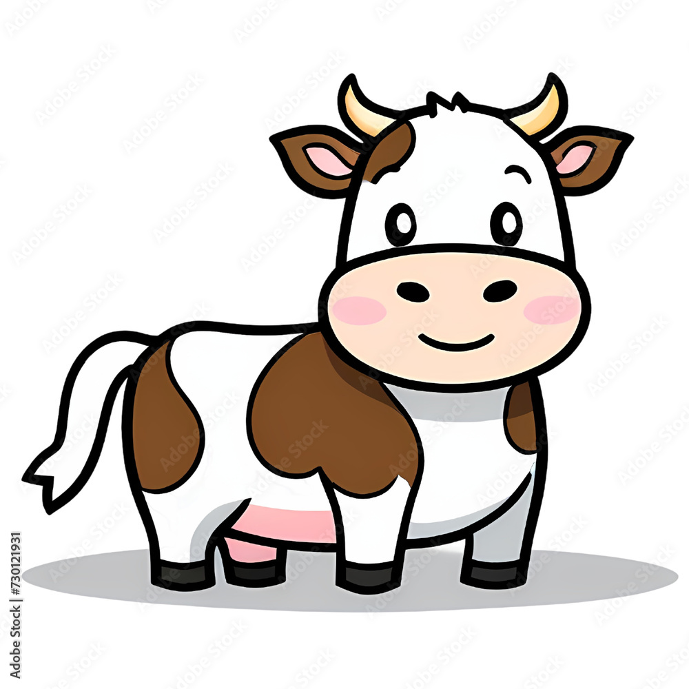 Cute Animals Art of Cow