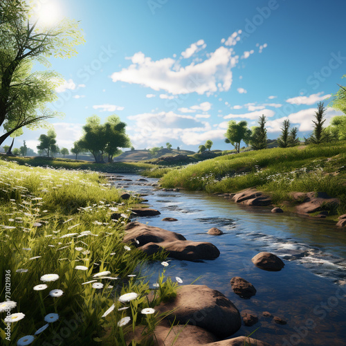 realistic photo of the peaceful landscape Wallpaper