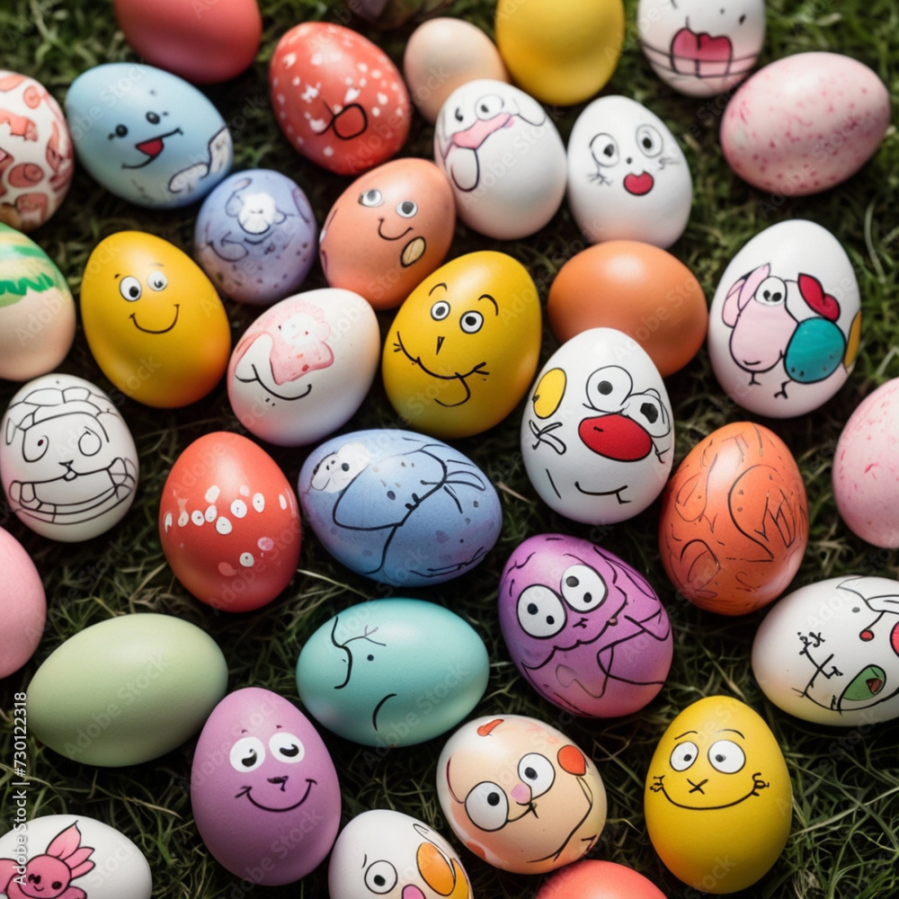 Naklejka premium Colorful Easter Eggs