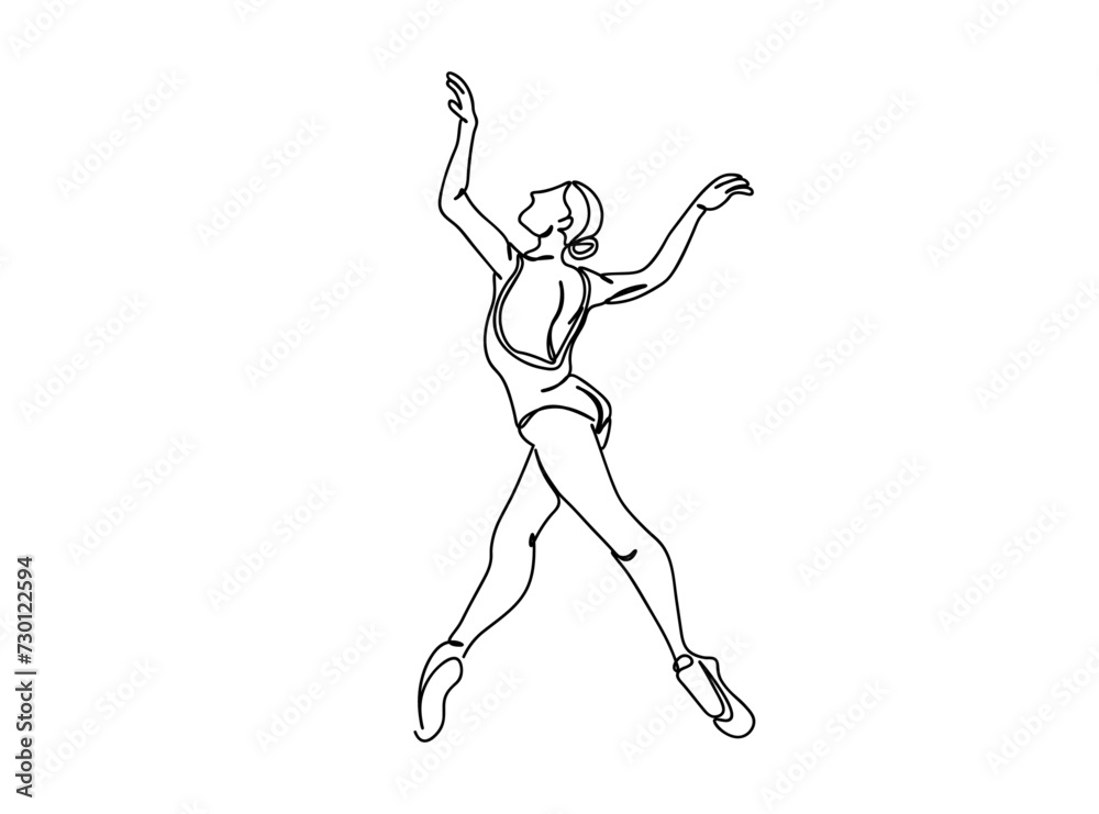 Fototapeta premium Dancing Girl Line Art Drawing Ai, EPS, SVG, PNG, JPG zip file