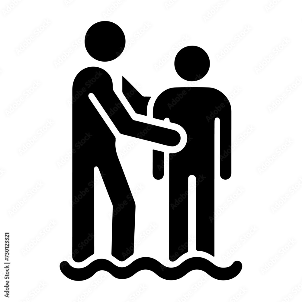 a man help other man vector icon black color silhouette, white background a man help other man vector icon black color silhouette, white background
