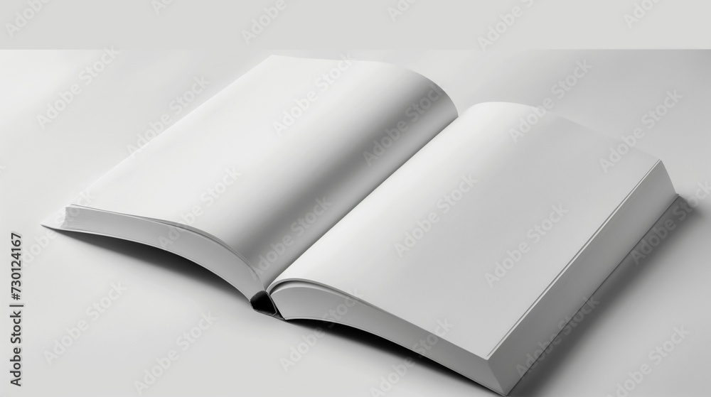 Blank book mockup with white pages Blank book mockup with white pages