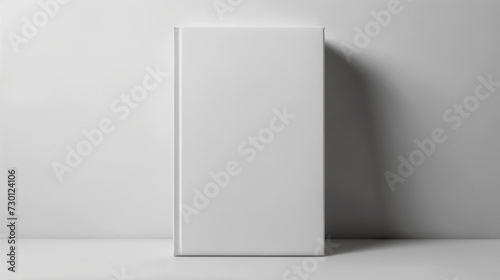 Blank white book cover mockup, white background