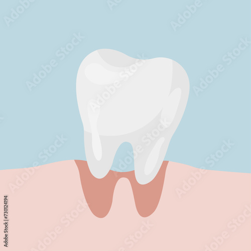 Lost tooth. White tooth icon. Dental care. Dentistry. Vector illustration.