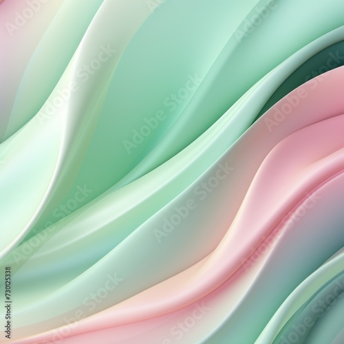 honeydew gradient soft pastel silk wavy elegant luxury flat lay pattern vector illustration