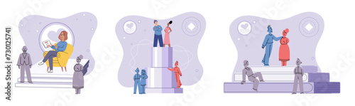 Social relationship vector illustration. Helping others is powerful way to make positive impact in community International cooperation promotes cultural exchange and global understanding Society