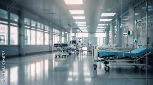 Blurred interior of hospital