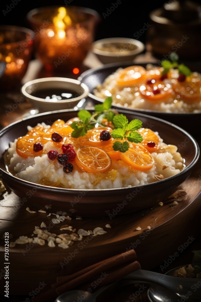 Eight Treasures Rice Pudding. Best For Banner, Flyer, and Poster