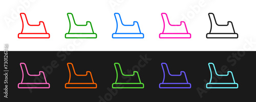 Set line Baby potty icon isolated on black and white background. Chamber pot. Vector