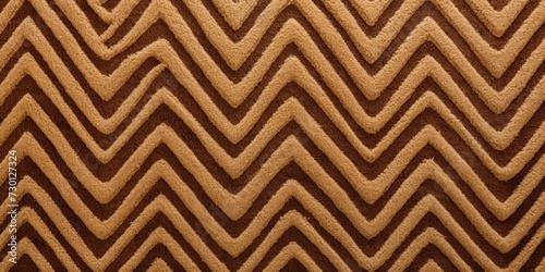 Brown zig-zag wave pattern carpet texture background