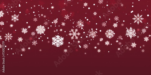Burgundy christmas card with white snowflakes