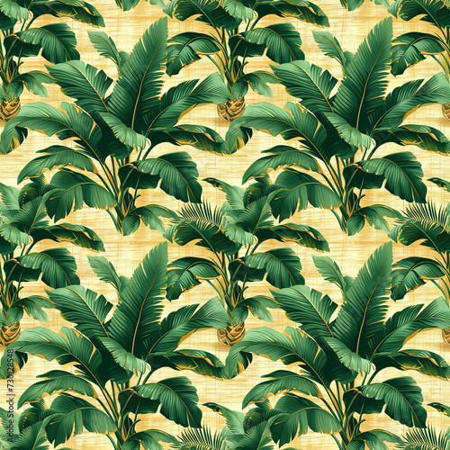 Seamless pattern with palm tree, tropical background photo