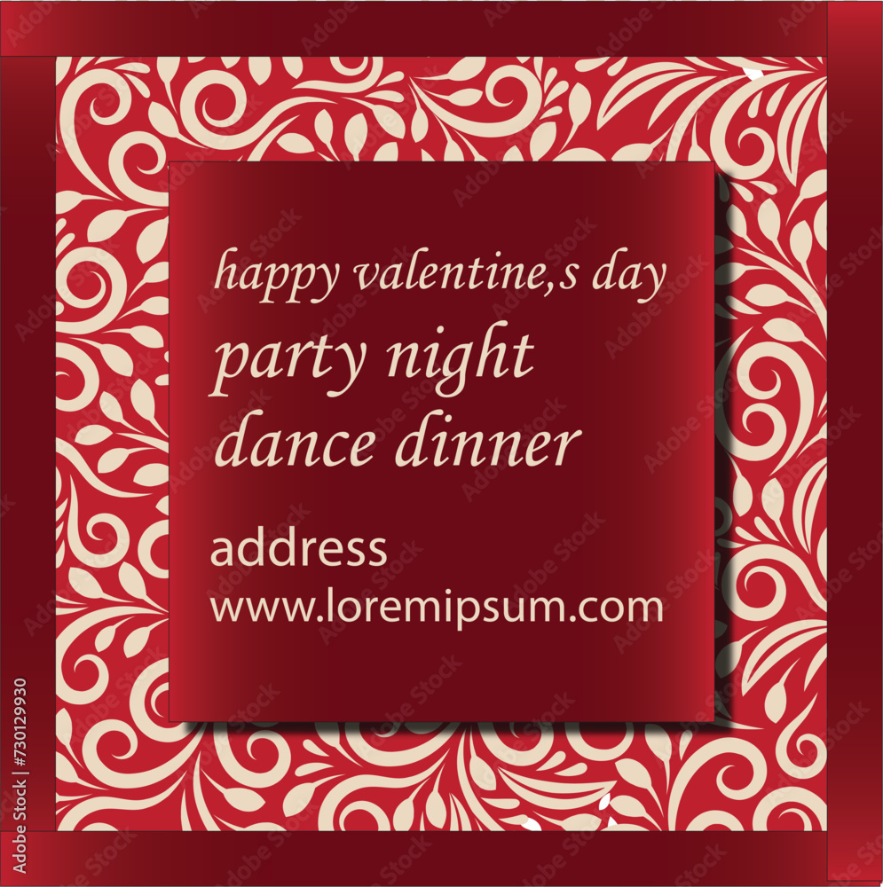 Valentine card with floral pattern Valentine card with floral pattern