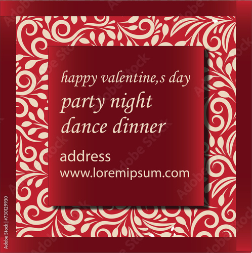 Valentine card with floral pattern