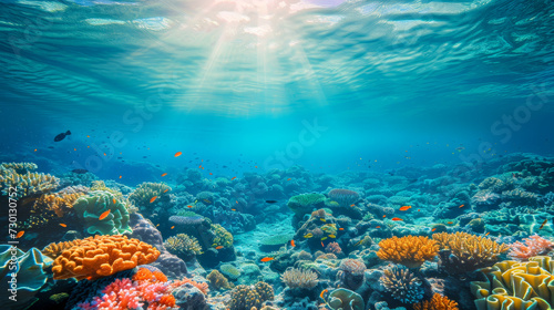 underwater, sea, ocean, coral, nature, blue, water