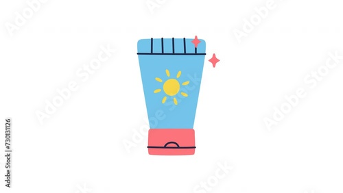 sun cream animation with looping , 4k resolution, and Alpha Channel