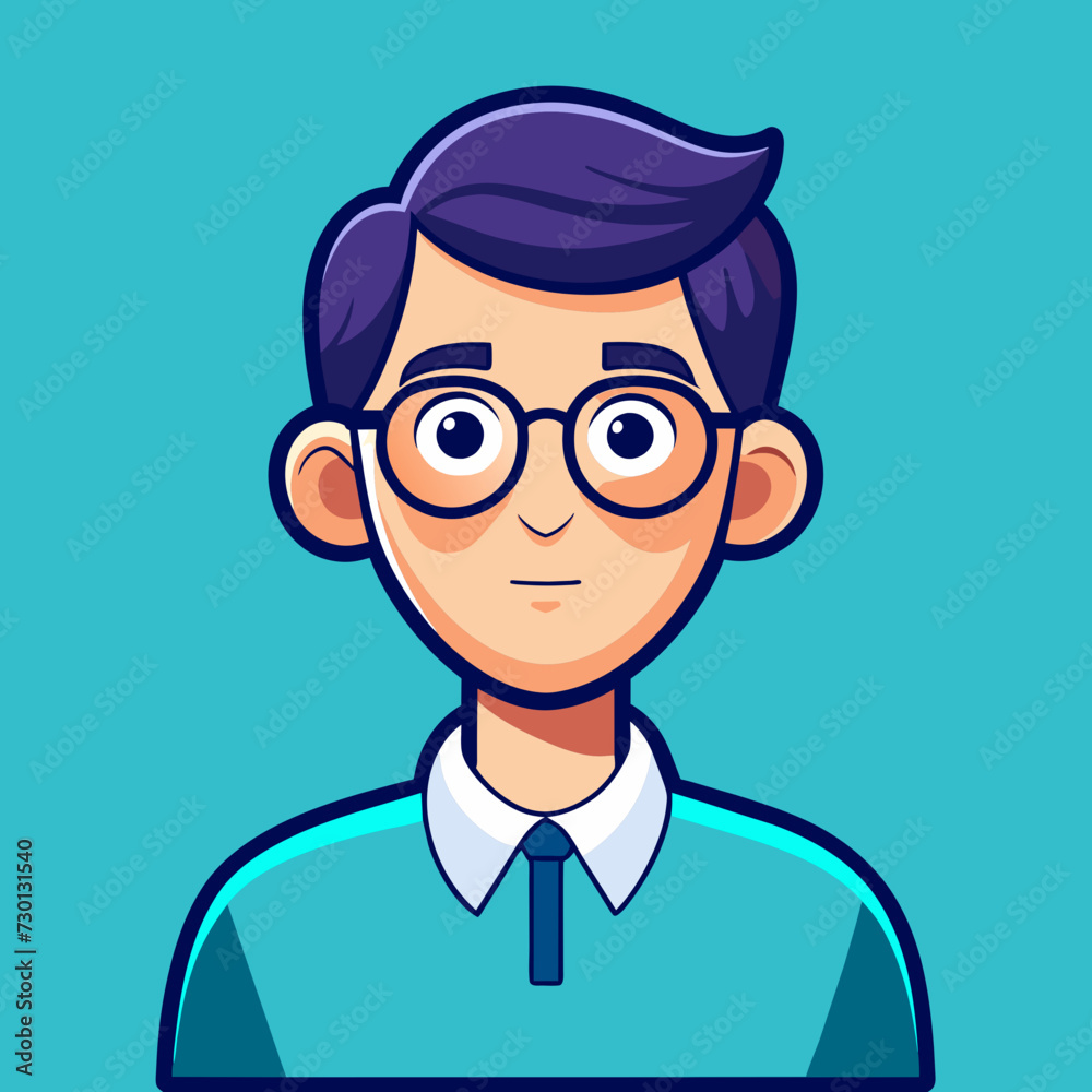 Vector Illustration of a Man in Glasses