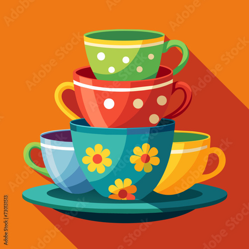 Vector Set of Cups for Various Purposes