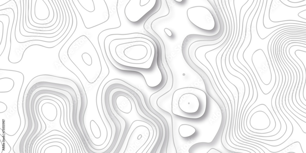 Topographic map background geographic line map with seamless ornament design. The black on white contours vector topography stylized height of the lines map.