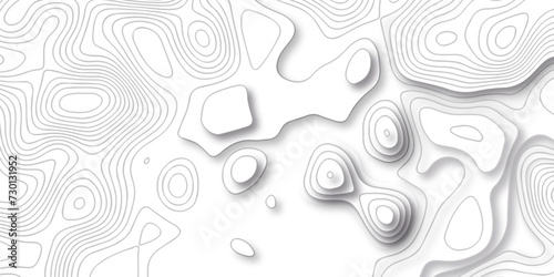Topographic map background geographic line map with seamless ornament design. The black on white contours vector topography stylized height of the lines map.