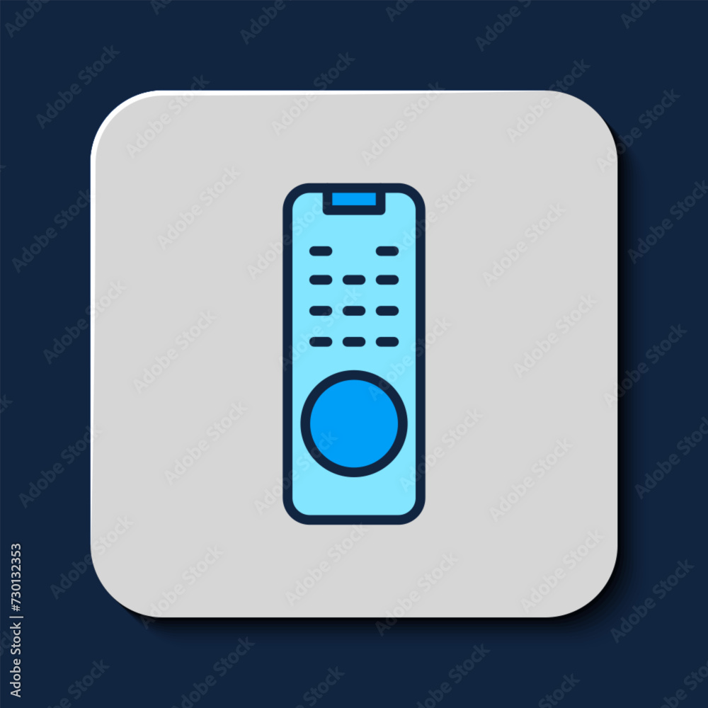 Filled outline Remote control icon isolated on blue background. Vector Filled outline Remote control icon isolated on blue background. Vector