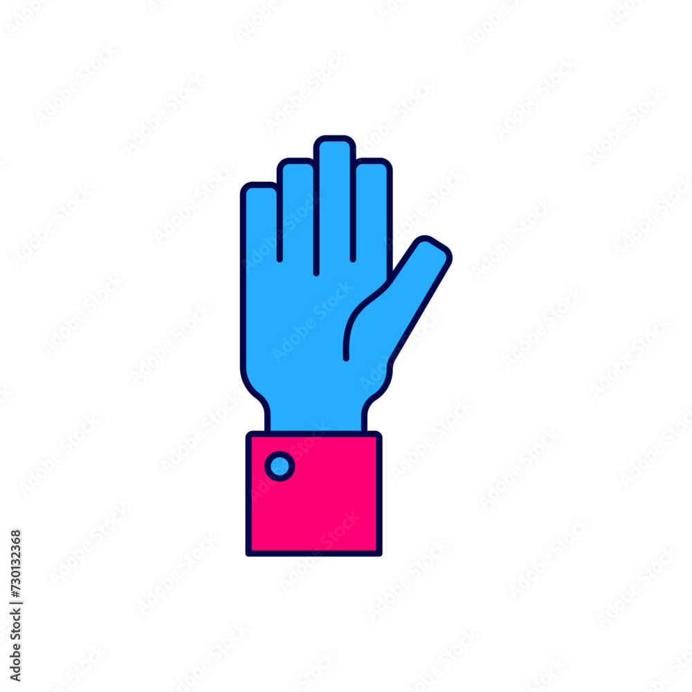 Filled outline Hand holding auction icon isolated on white background. Bidding concept. Auction competition. Vector Filled outline Hand holding auction icon isolated on white background. Bidding concept. Auction competition. Vector