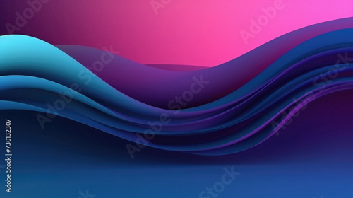 , abstract background with wavy lines in blue and pink colors. © Synthetica