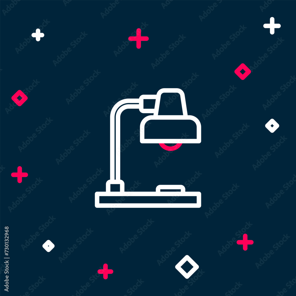Line Table lamp icon isolated on blue background. Colorful outline concept. Vector Line Table lamp icon isolated on blue background. Colorful outline concept. Vector