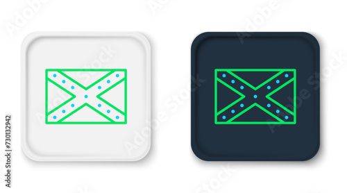 Line National flag of the Confederate States of America icon isolated on white background. Colorful outline concept. Vector