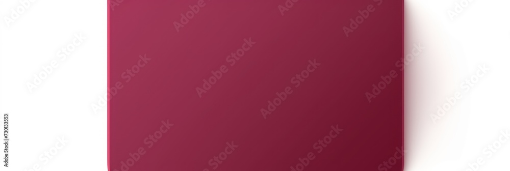 Burgundy square isolated on white background top view flat lay